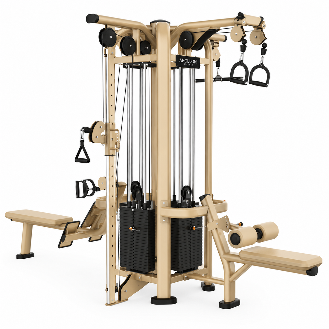 Apollon Fitness 4 Station Multistation Model 2 – profesionalna multifunkcionalna sprava sa 4 radne stanice i kablovskim sistemom za teretane.
