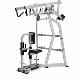 Apollon Fitness High Back Pulldown – profesionalna plate-loaded sprava za leđa sa nezavisnim polugama, visokim povlačenjem i podesivim sedištem.
