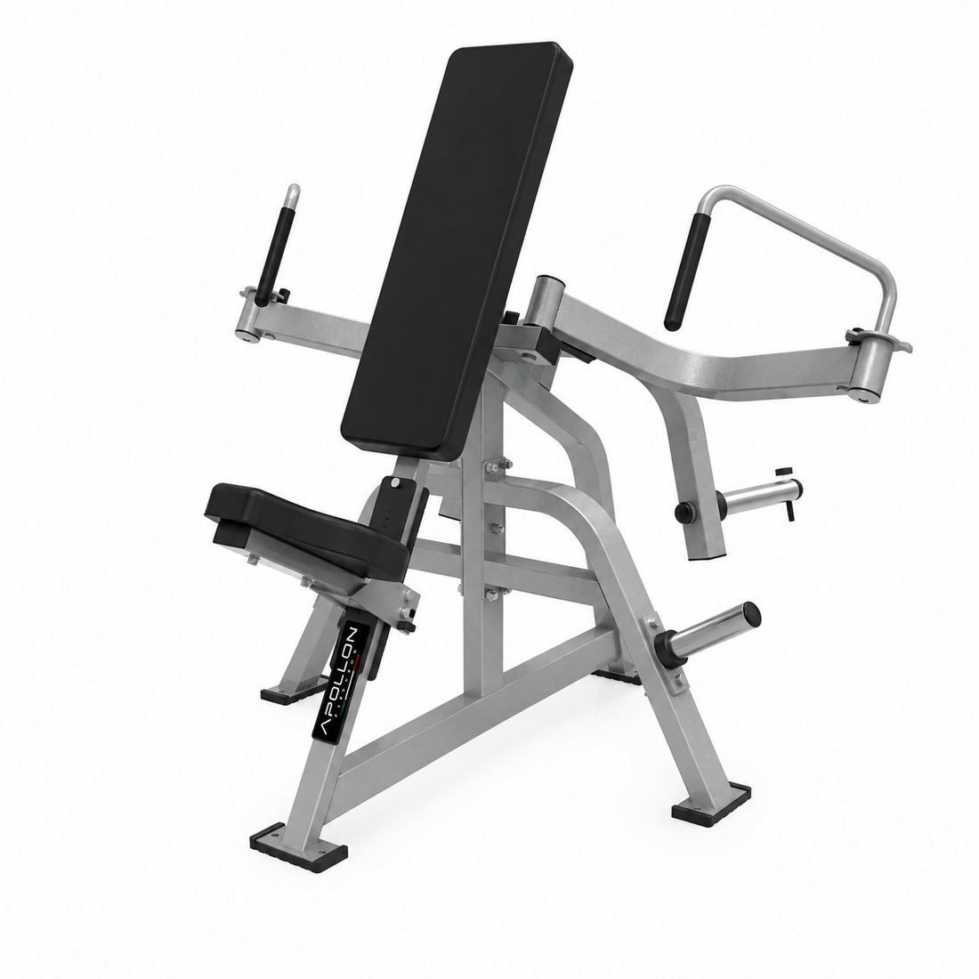Apollon Fitness Lateral Pec Fly – profesionalna plate-loaded sprava za grudi sa bočnim polugama i ergonomskim rukohvatima za kontrolisani Pec Fly pokret.
