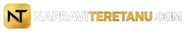 A website-style logo banner with a gold rounded square containing black 'NT' and the text 'NAPRAVITERETANU.COM' in white and gold on a black background.