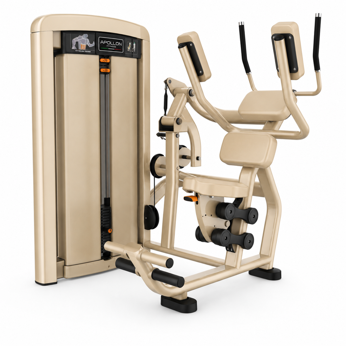 Sprava za trbušnjake Abdominal Crunch / Abs Trainer Apollon Fitness sa selektorizovanim sistemom opterećenja za trening abdominalne i core muskulature u profesionalnim teretanama i fitnes centrima.
