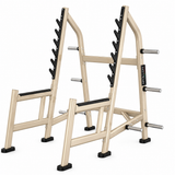 Stalak za čučanj – Squat Rack sa više pozicija za šipku, sigurnosnim nosačima i držačima za tegove.
