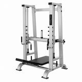 Apollon Fitness Vertical Leg Press – profesionalna plate-loaded sprava za vertikalni potisak nogama sa velikom platformom za stopala, namenjena treningu kvadricepsa i gluteusa.
