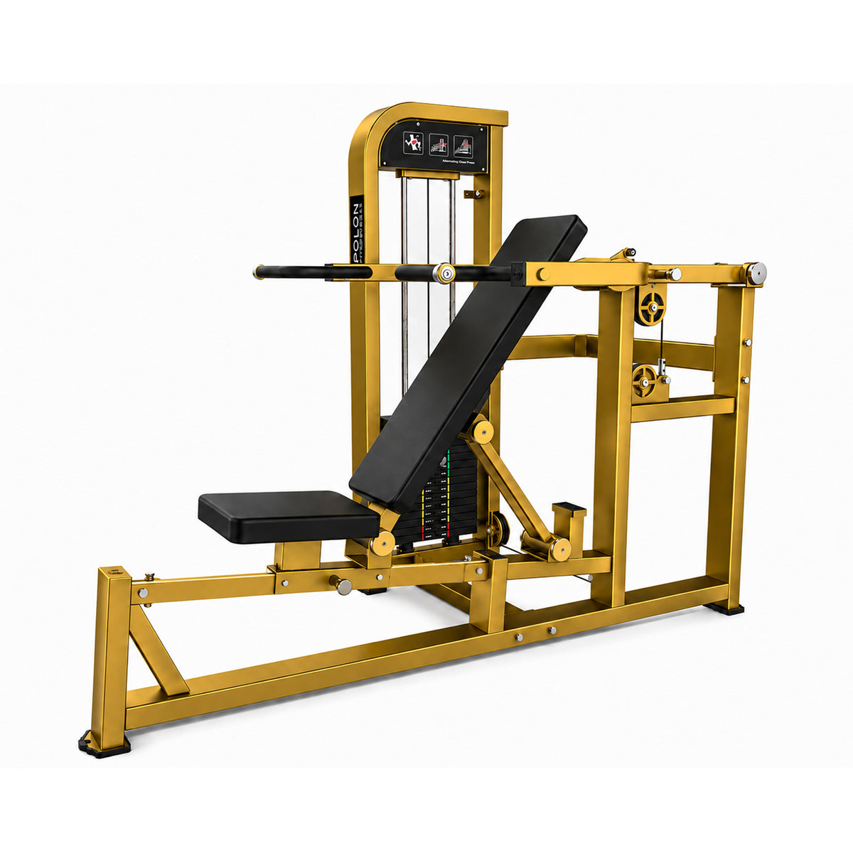 Apollon Fitness naizmenična presa za grudi – Alternating Chest Press, profesionalna sprava za trening grudi, tricepsa i prednjeg dela ramena.
